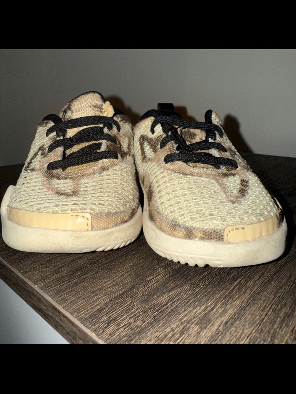 Kids Jason Tatum Lightweight Mesh Sneakers in Beige and Black